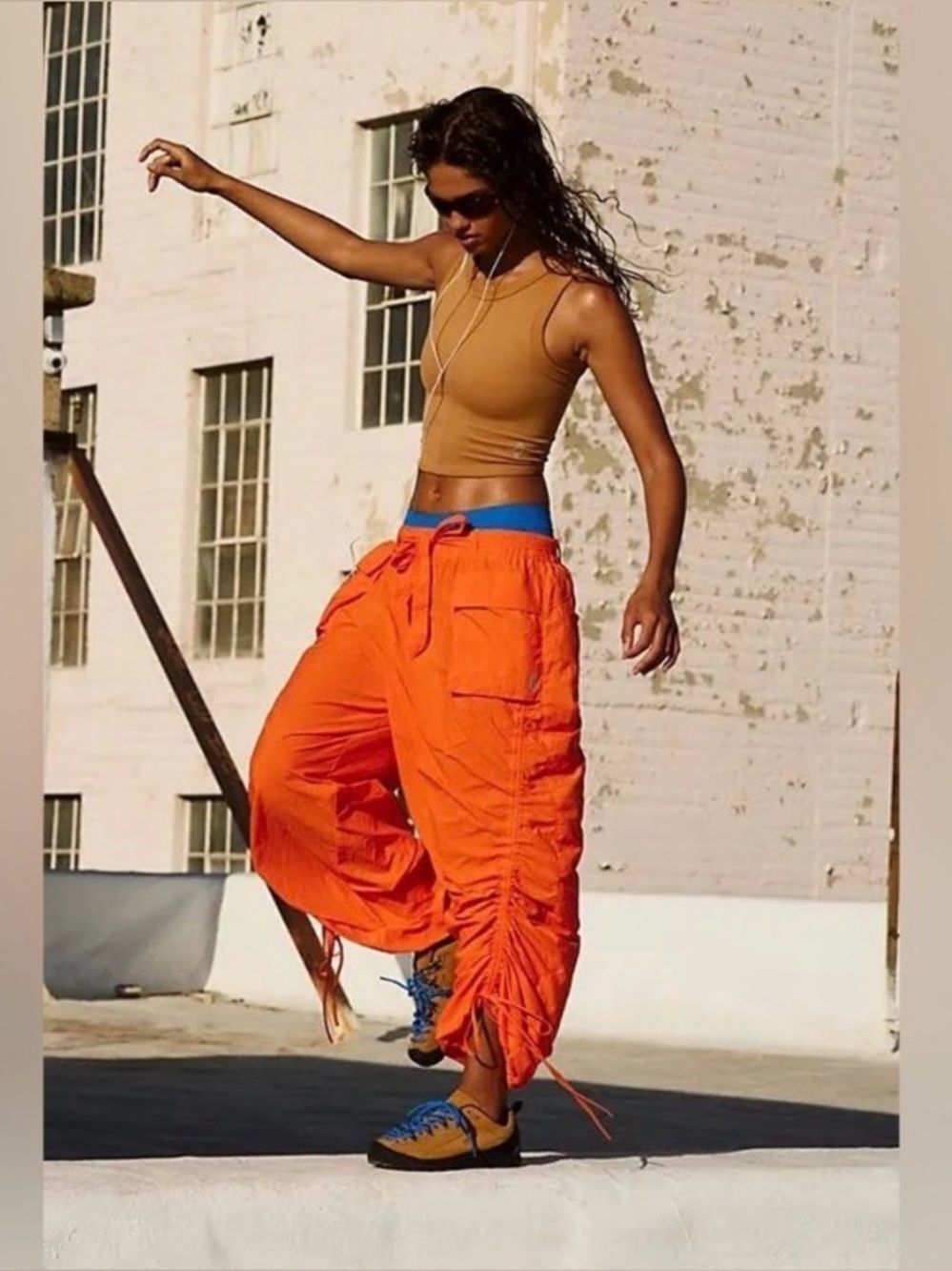 FP Movement Blood Orange In The Wildflowers Parachute Pants Size Small